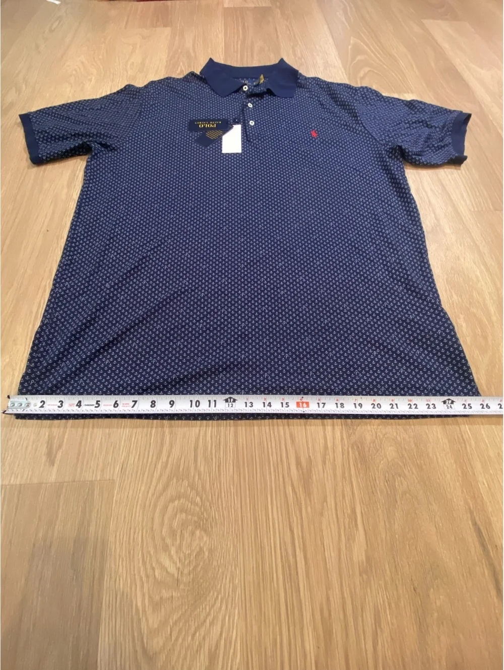 Polo Ralph Lauren Men's Navy Blue Anchor Print Polo Shirt Size XLT Cotton